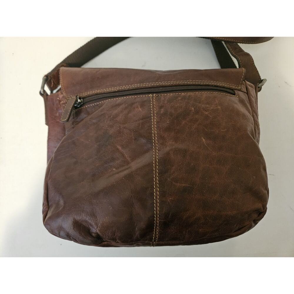 Jack Georges Genuine Leather Crossbody Bag flap-over design 11x9x4 - Picture 7 of 9